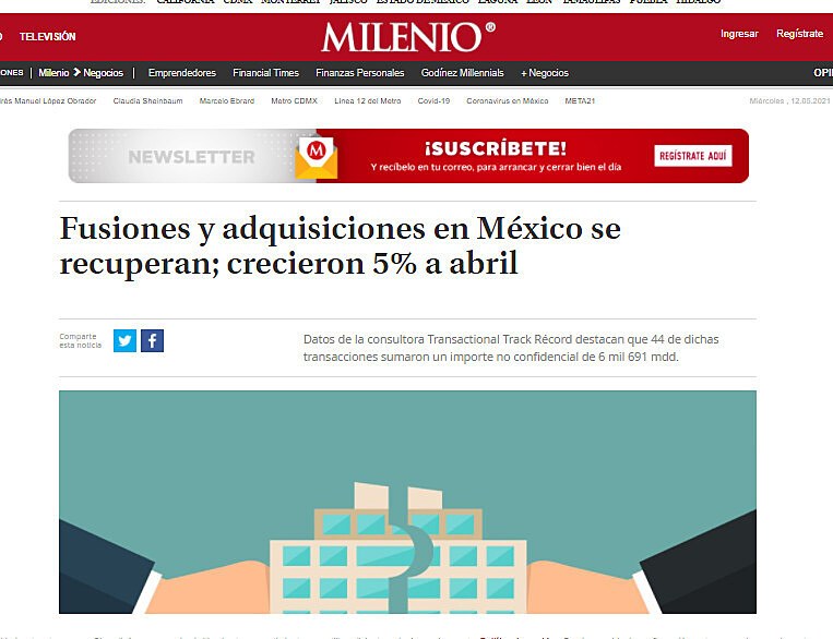 Fusiones y adquisiciones en Mxico se recuperan; crecieron 5% a abril